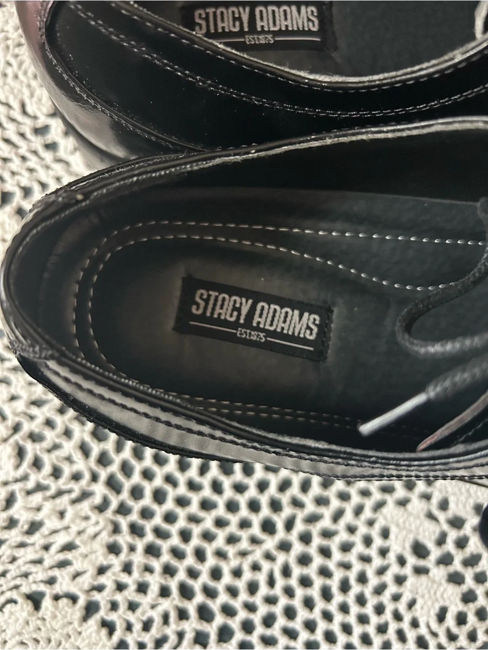Stacy Adams Men's Black Patent Leather Lace-Up Oxfords NEW size 9